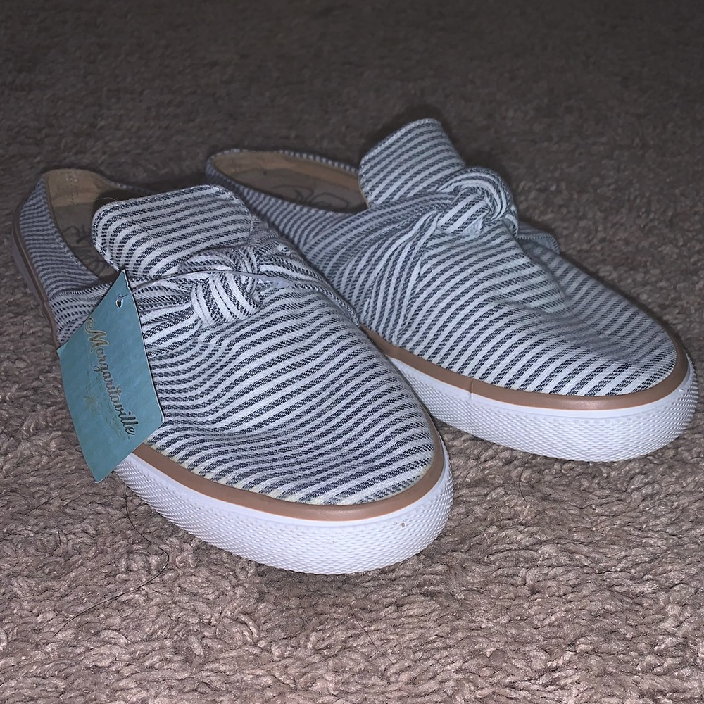 Margaritaville brand slip on striped shoes